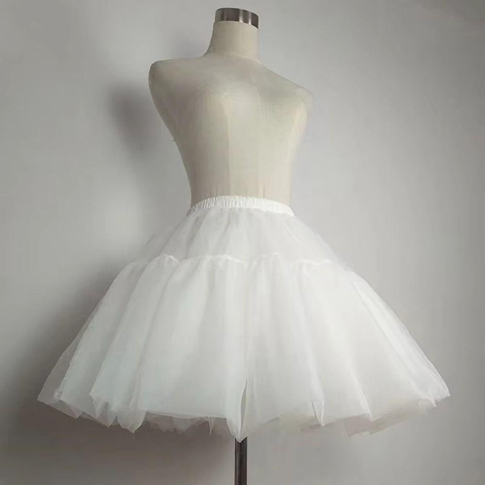 Soft Mesh Lolita Petticoat Boneless Design Tutu Puffy Skirt Ball Gown Underskirt  Wedding Dress