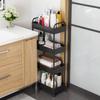 Movable Bathroom Trolley Rack for Layered Gap Storage
