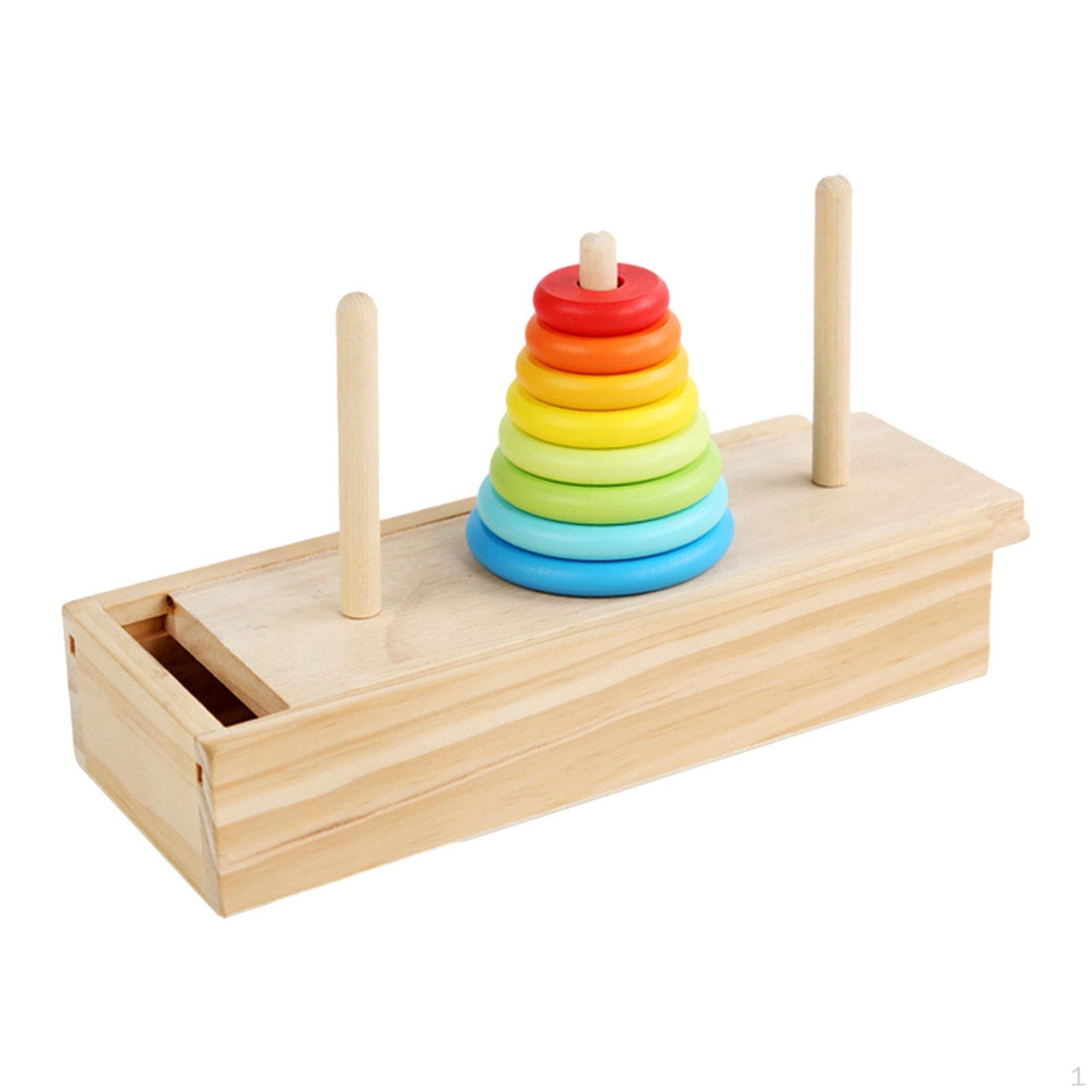 

Деревянная башня-штабелер. Практичные гладкие игрушки для координации рук и глаз, кольца для 3 человек.