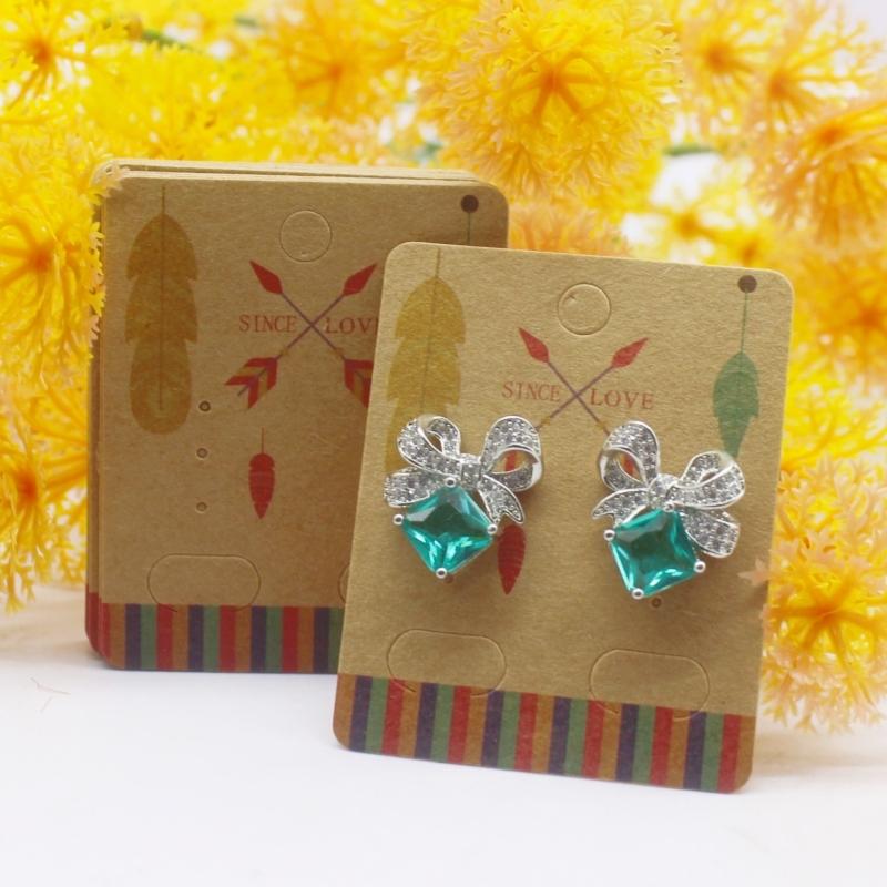 100 шт. Новая крафт-бумага для сережек 5x4 см Упаковочная карта для украшений ручной работы