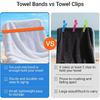 Beach Towel Bands (6-Pack), Portable Towel Bands for Beach Chairs & Cruise Chairs Pool Chair, Vacation Choice Beach Chair Towel Clips, Great