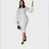 European and American Women's Autumn/Winter Lantern Sleeve Fashion Commuter Dress