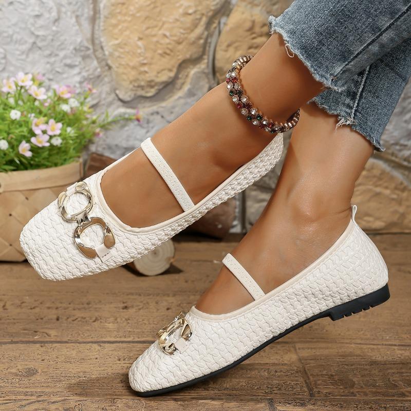 Fashion 2025 New Hot Selling Simple Elegant Lightweight Soft Bottom Shoes Women's New Casual Buckle Flat Bottom Comfortable Rubber Sole