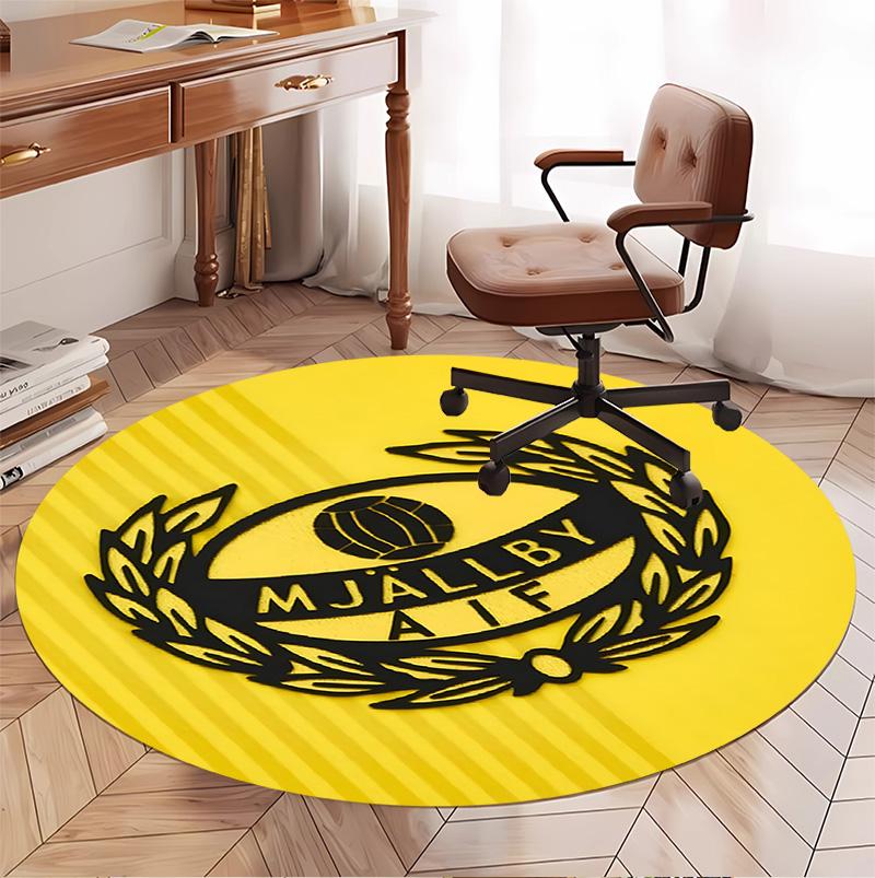 Mjallby AIF Pattern Round Rug, Indoor/Outdoor Mat, for Picnic, Gameroom, Bedroom, Office, Living Room, Home Decor Carpet, Birthday Gift