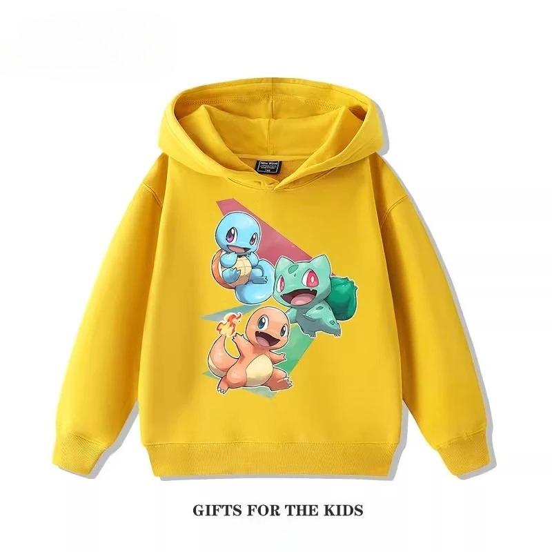 Autumn Cartoon Pokémon 3D Printed Hoodies Fashionable Casual Sports Long Sleeved Children's Boy and Girl Kids Unisex Hooded Sweatshirts