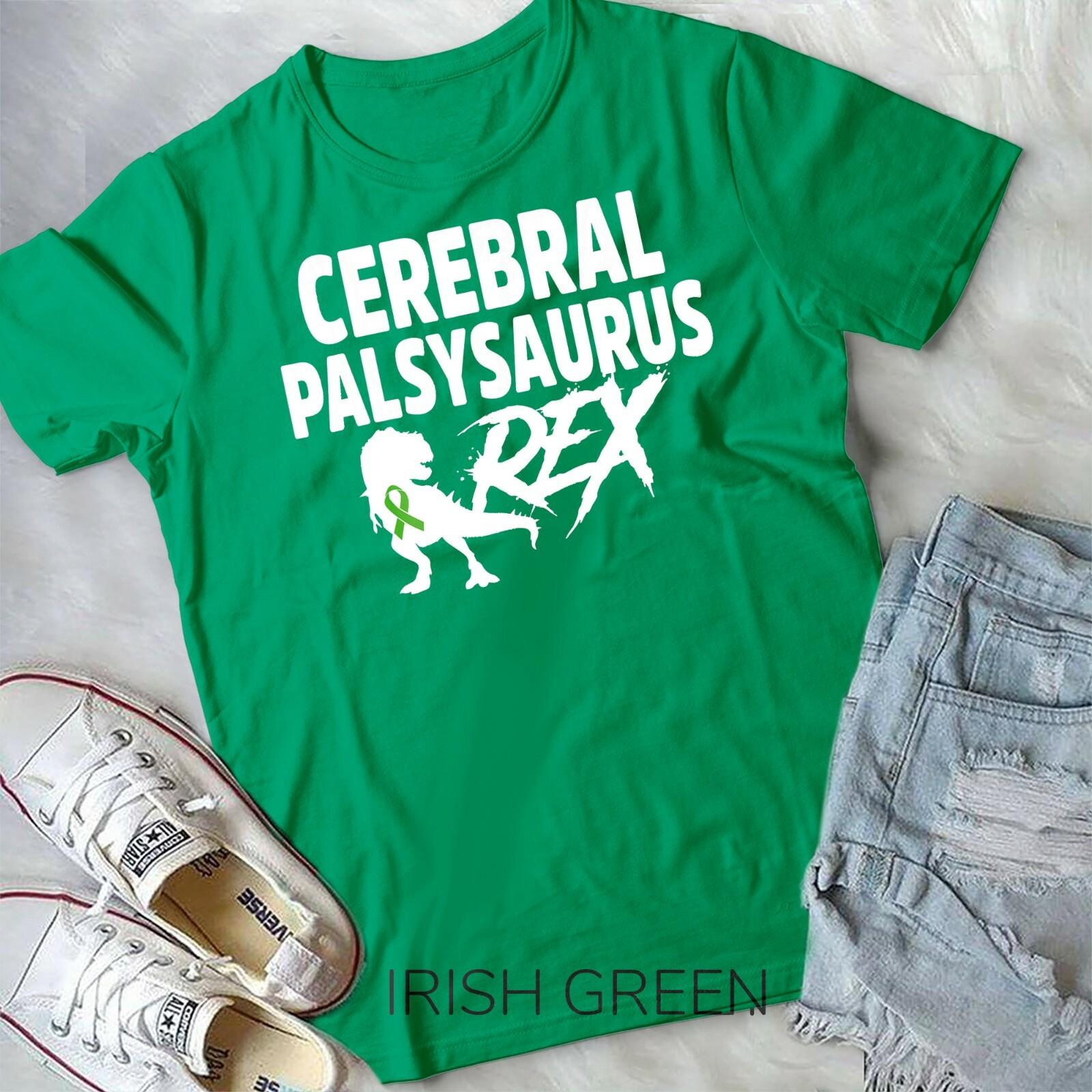 Cerebral Palsy CP Awareness SaurusRex Warrior Survivor T-shirt Unisex T-shirt XXL