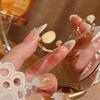 Xiaohongshu beliebter Mondsteinring Damen Retro leichter Luxus Temperament Goldring Ring ins Stil Schmuck