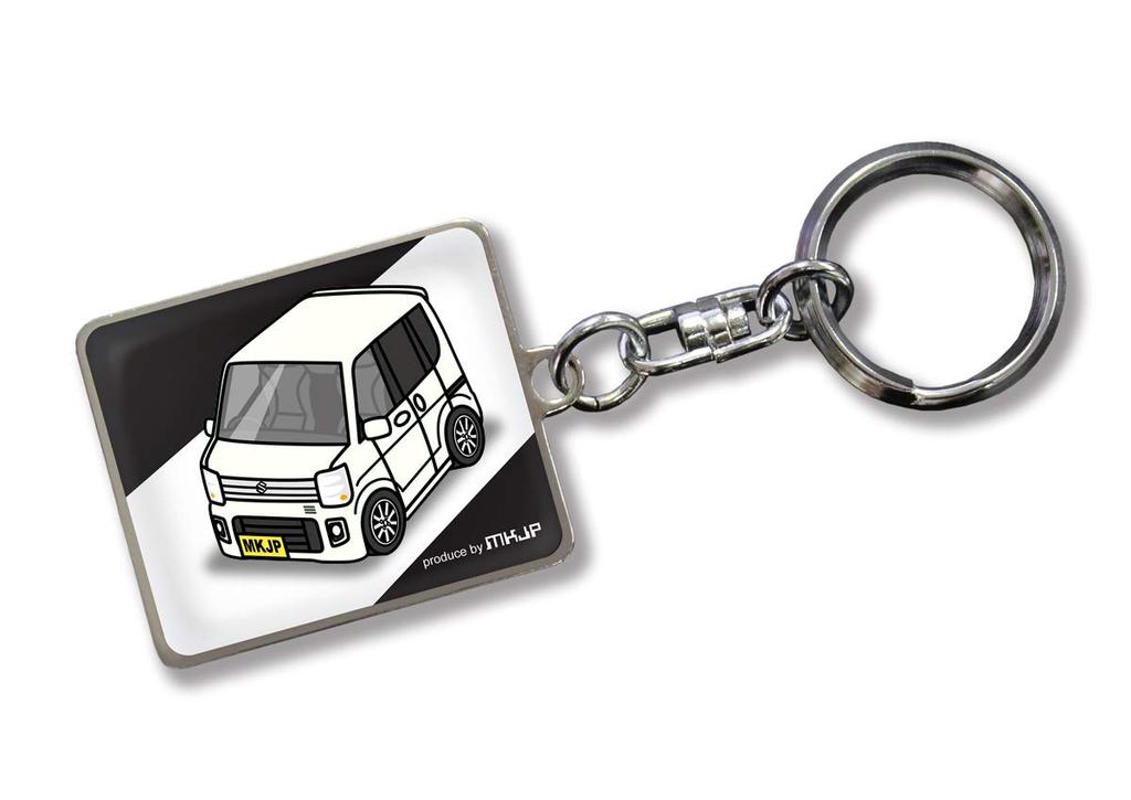 MKJP Custom Key Chain Suzuki Every Wagon DA17W Base: Black, white