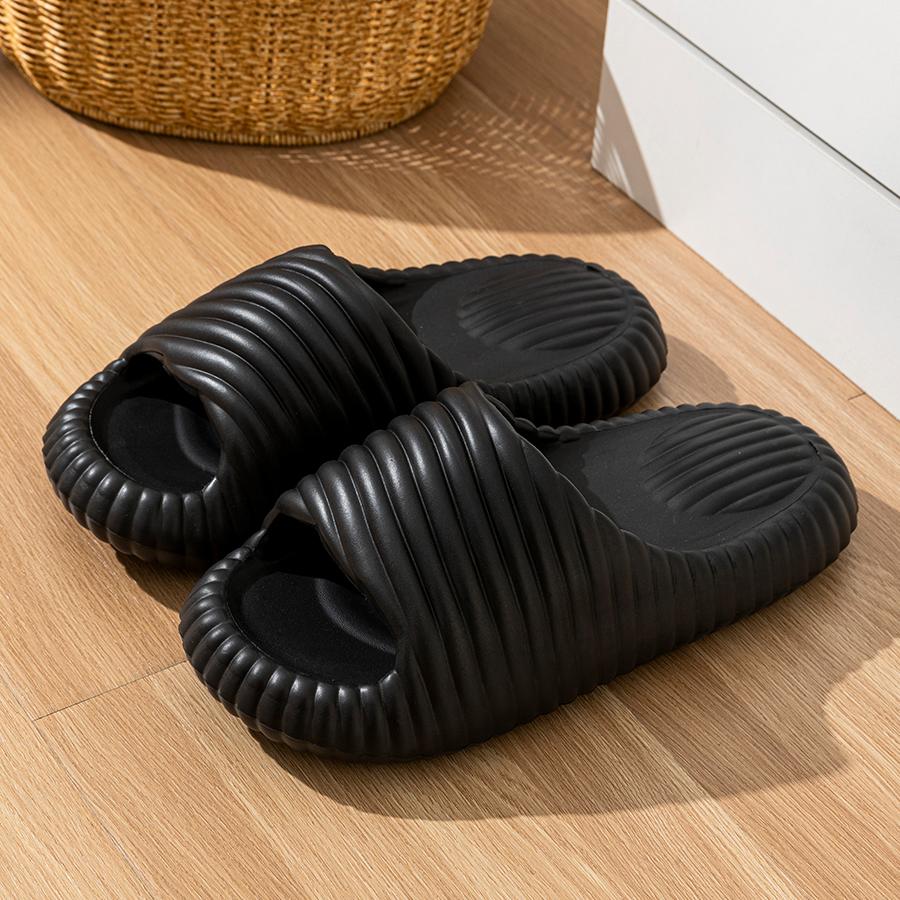 

Тапочки Eva в полоску с мягкой подошвой для женщин, для дома, с толстой подошвой, нескользящие, износостойкие, для отдыха, удобные сандалии для женщин 36-37