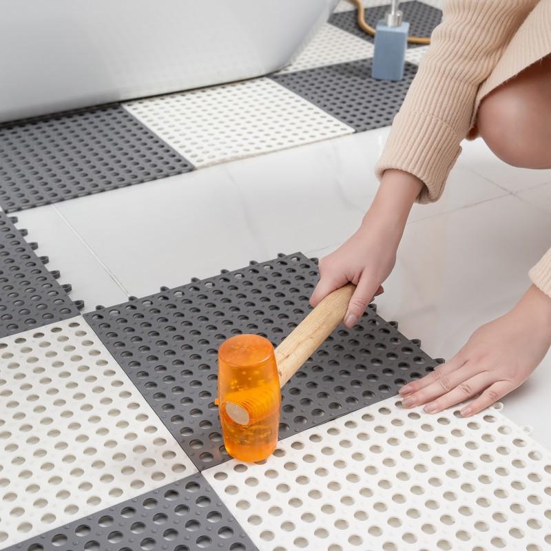 9Pcs Non-Slip Bath Mat TPE Eco-Friendly Shower Floor Pad 30x30cm -30°C Cold Proof Anti-Fall Suction Cups 6 Colors 130g/190g Options
