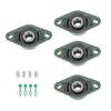 4 Pcs UCFL204-12 Solid Pillow Block Flange Mounted Bearing 3/4" Bore 2 Bolt