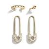 Chic Alloy European Earring Set With Dazzling Rhinestones Fourpiece Collection