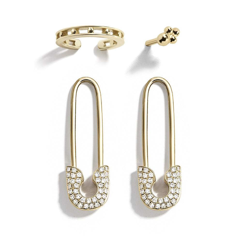 Chic Alloy European Earring Set With Dazzling Rhinestones Fourpiece Collection