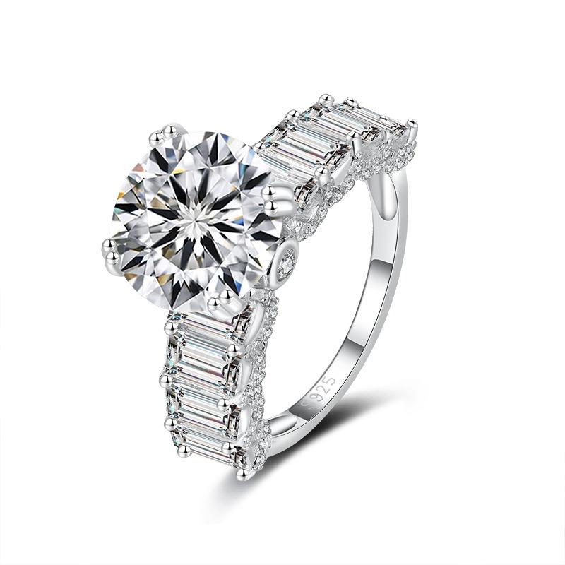 Luxury CopperWedding Bride Rings for Women Sparkling Diamond 4CT VVS D Moissanite Ring Fine Jewelry Dropshipping