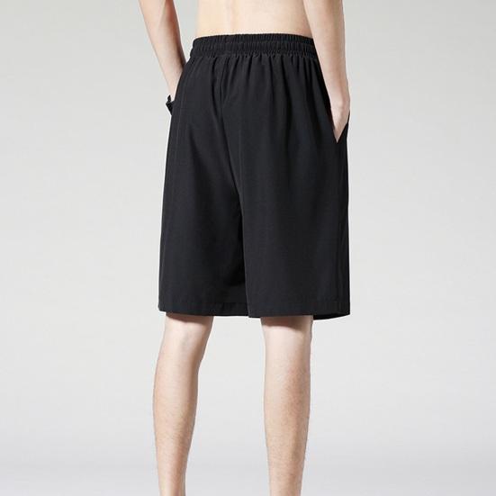 Men Shorts Elastic Waistband Drawstring Design Summer Sport Pants Ultra-Thin Ice Silk Fitness Short Pants