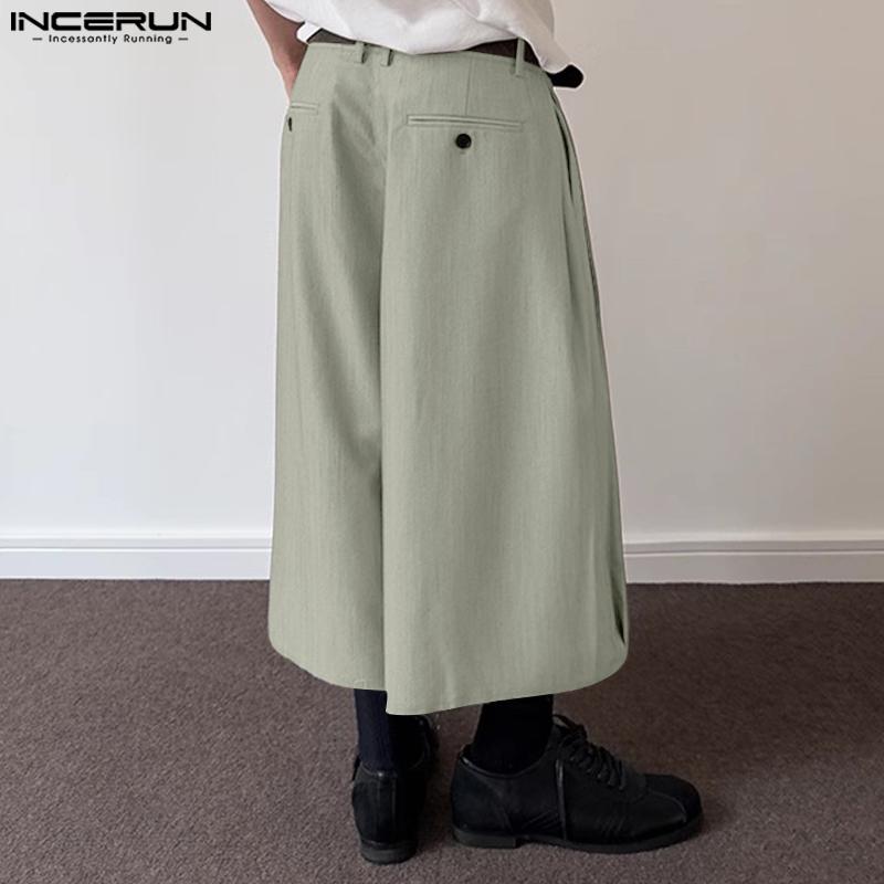 INCERUN Pánské Capri na zip Ležérní Volné Široké nohavice Krátké kalhoty Šortky