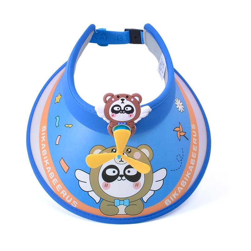 1106 Children's Hats Summer Outdoor Sunshade Sunscreen Hats Boys and Girls Cartoon Big Eaves Windmill Empty Top Sun Hat