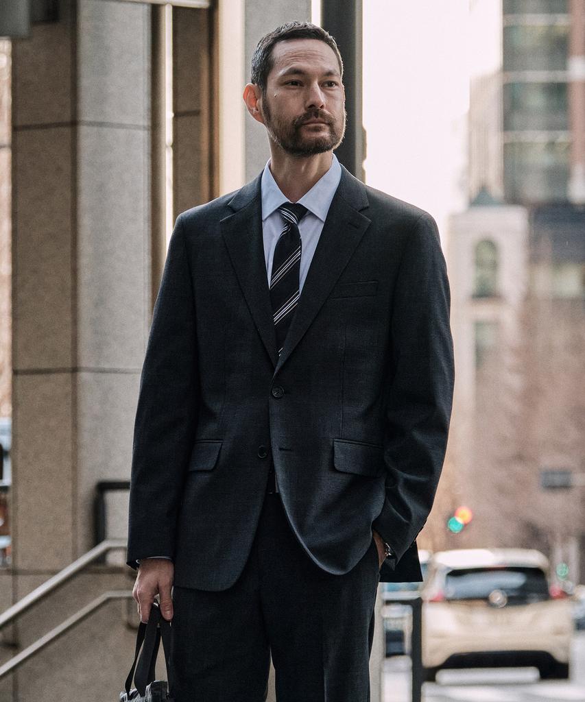 Stco Wool 50 Two-Tone Comfort Suit Jacket Grey (Classic Fit)_Ssjwa61Ccc