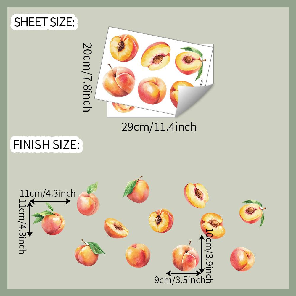 DIY Fruit and Peach Painting Kitchen Dining Room Refrigerator Stickers Home Background and Wall Beautification Stickers