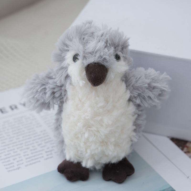 Cute Penguin Keychain Plush Toy Cartoon Style 13cm Grey Bead Chain For Decoration