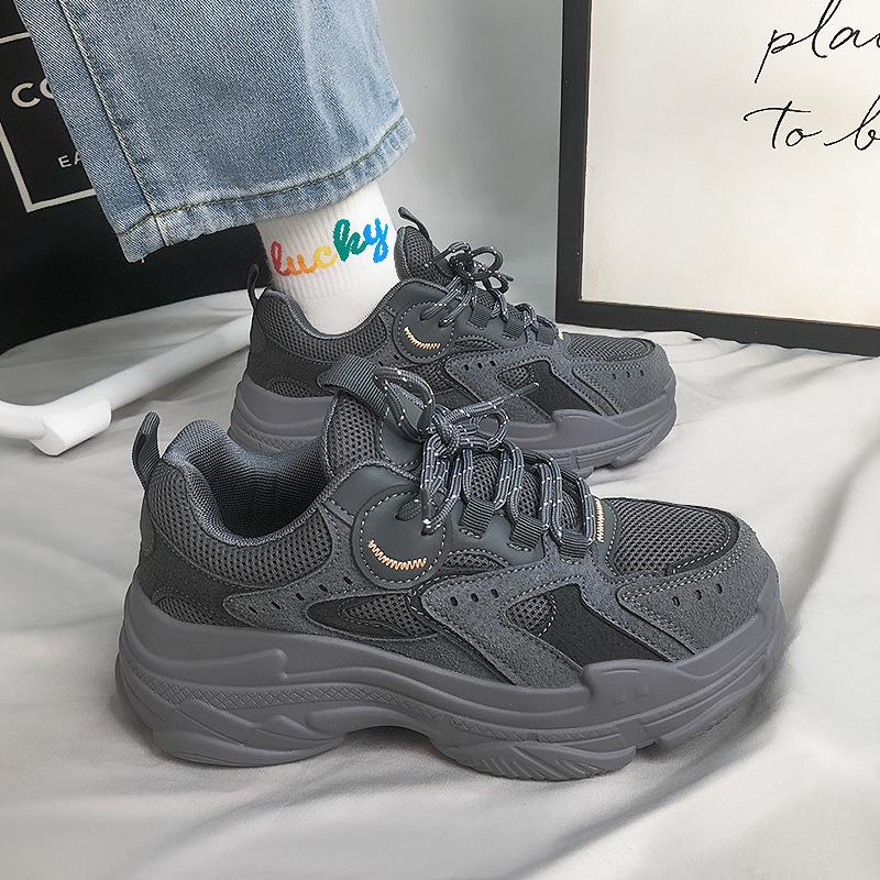 New Men's and Women's Sports Shoes Ins Autumn Mesh Platform Couple Dad Shoes Men's and Women's Trend Sports and Leisure Shoes