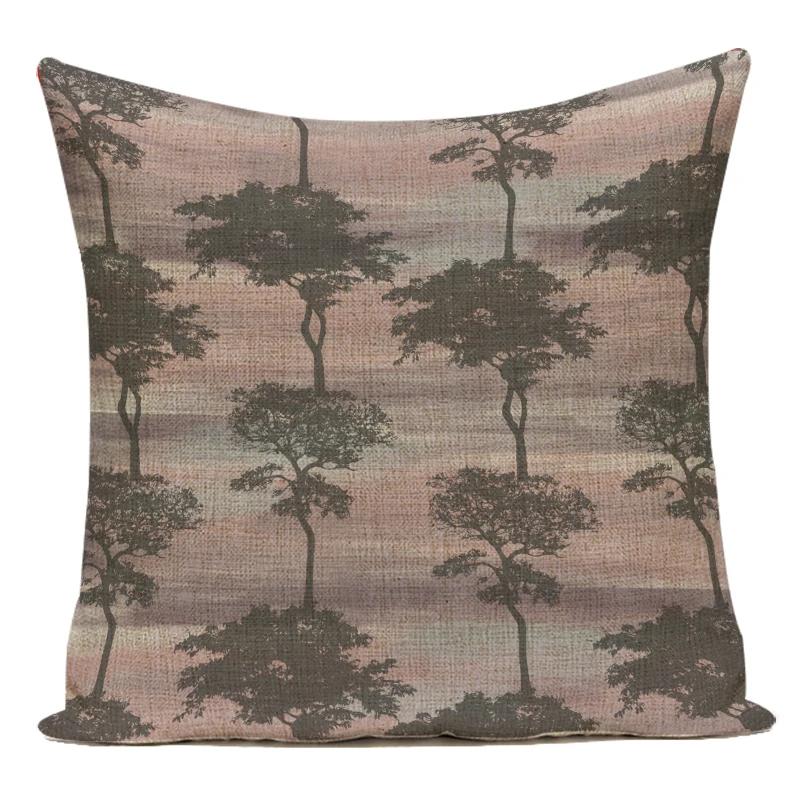 Decorative Throw Pillows Case Elephant Trees Animals Polyester Sofa Home Cushion Cover For Living Room Almofadas