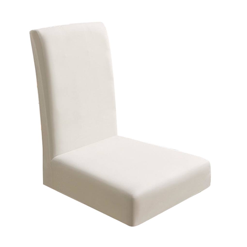 Elastic Chair Cover Removable Dust-proof Dining Room Seat Slipcover Solid Color