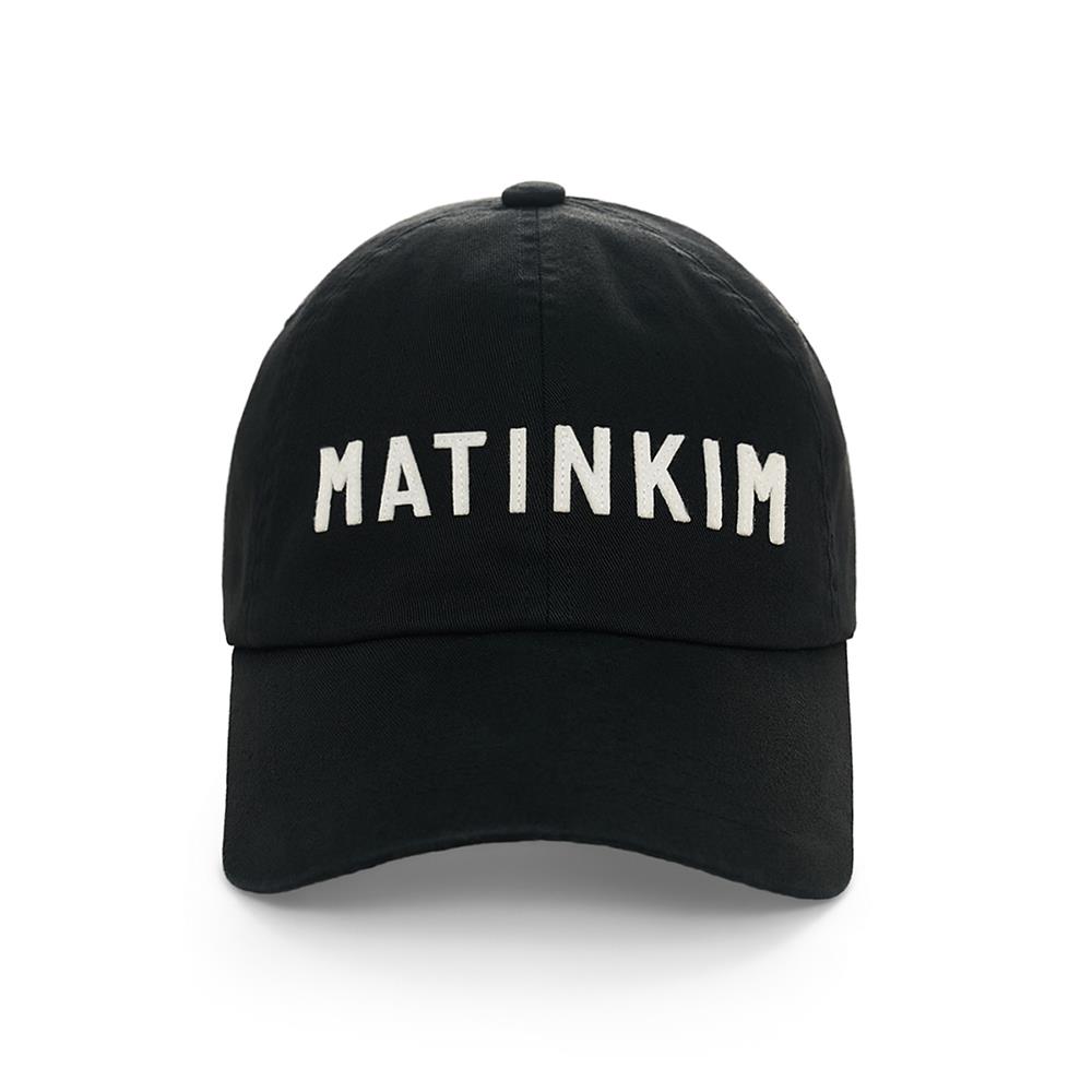 [Matinkim] Applique Felt Logo Ball Cap in Black FREE