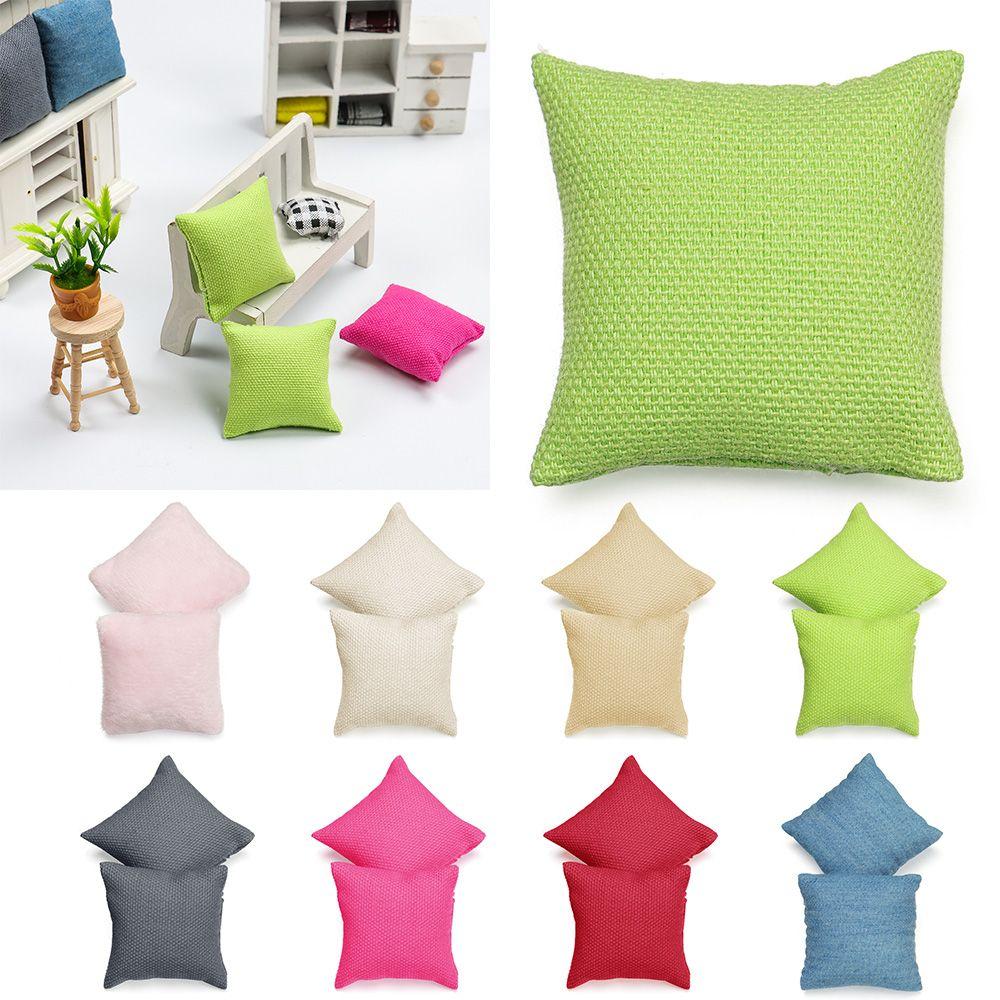 Sofa Doll House Supplies Toys Furniture Miniature Cushions Mini Dollhouse Pillows Doll Accessories