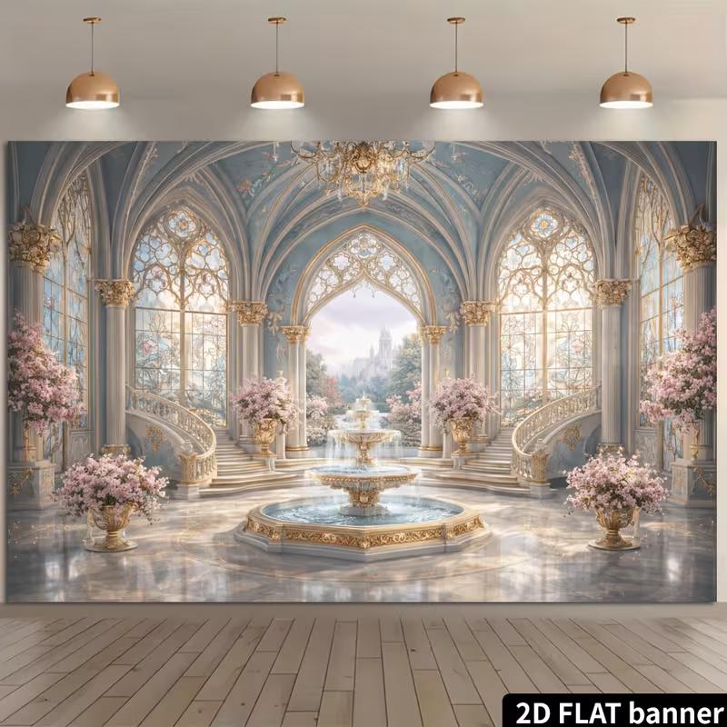 2D Castle Ballroom Backdrop for Princess & Fairytale Shoots