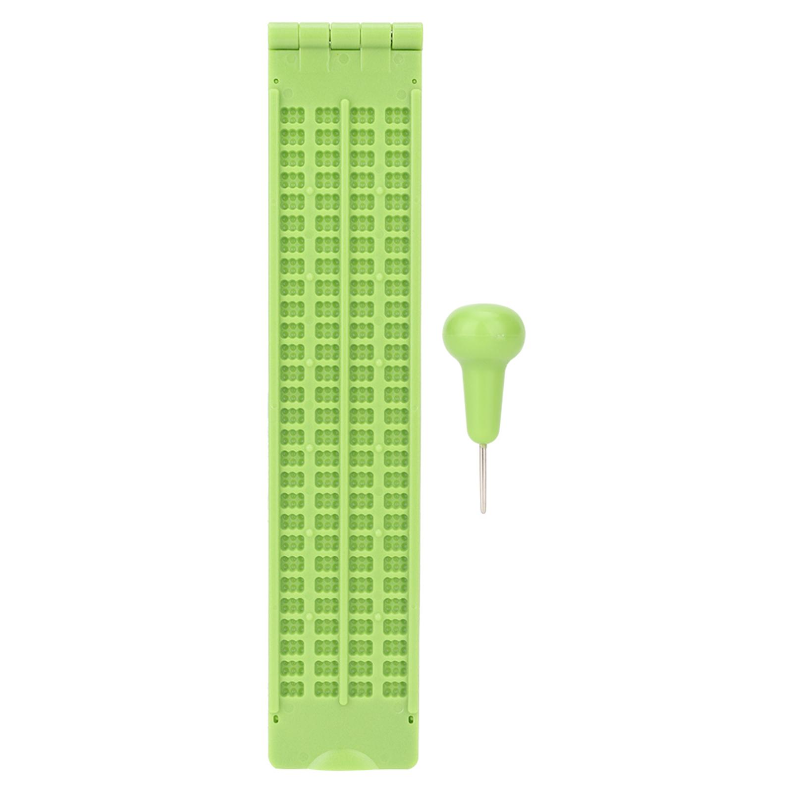 

Portable Braille Writing Portable Plastic 4 Lines 28 Cells Braille Writing Slate and Braille Learning Tool Accessory армія зелений колір