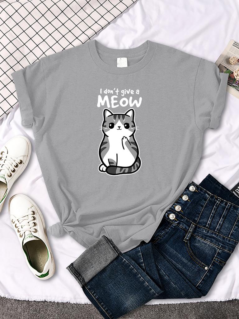 Lovely Cat Printing Women Tshirts Street Breathable New Short Sleeve Casual Fashion Tee Shirt Summer Cool Comfortable Clothing