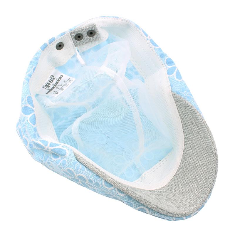 Hat Ladies Summer Sun Hat Flower Embroidery Lace Hollow Cap Forward Hat Breathable Beret