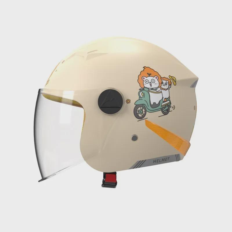 Kids' Cartoon Safety Helmet: Four Seasons Universal Warm Half Helmet for Boys & Girls
