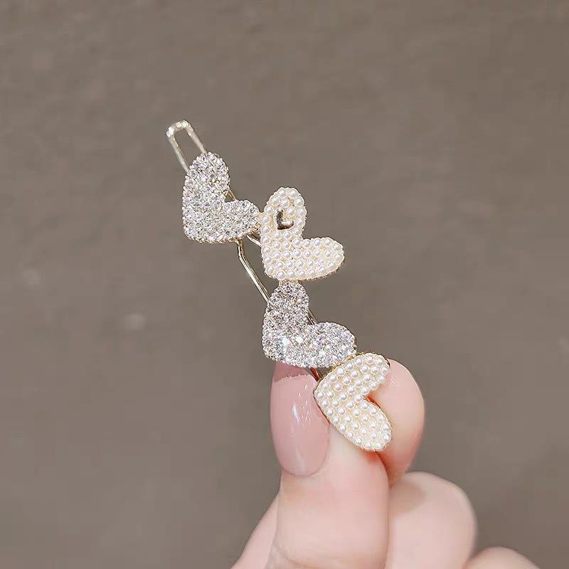 Schöne herzförmige Haarnadeln Modische Strass Herz Haarspange Fransen Ornament Frau Haar-Accessoires