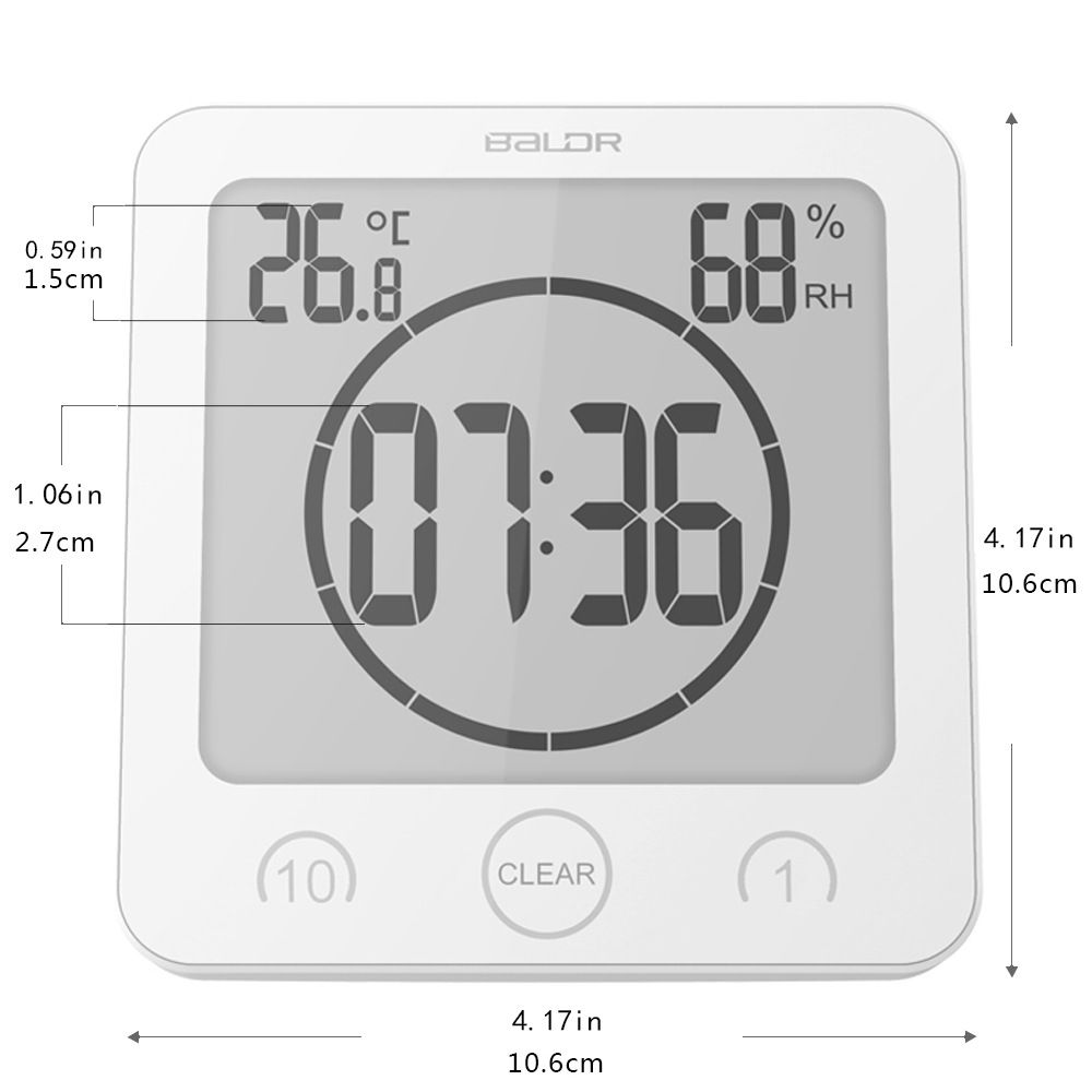 Home Decor Battery Powered Clock Art Wall Clock Digital Shower Clock Clock Timer Hanging Watch