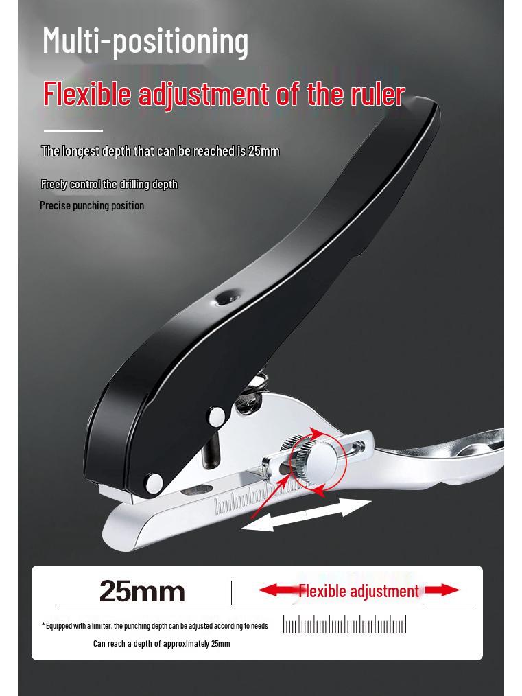 Handheld Round Hole Puncher for Paper, PVC Cards, and Eyelets