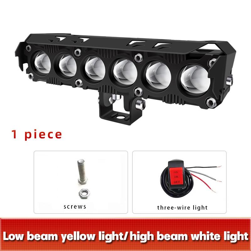 

6 линзовый светодиодный прожектор для мотоцикла, фара ближнего/дальнего света, противотуманная фара для автомобиля, грузовика, квадроцикла, внедорожника, UTV, 4x4, фара для вождения, рабочая фара, ходовой огонь 1PCS белый/жёлтый