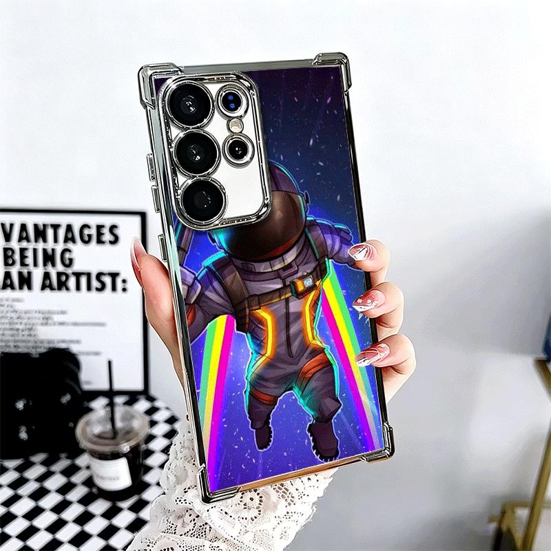 

B-Battle R-Royales Plating Phone Case For Samsung Galaxy S24 S25 FE S26 Edge S23 Ultra S22 S21 Plus S20 Anti-Fall Airabag Cover Samsung S24 FE