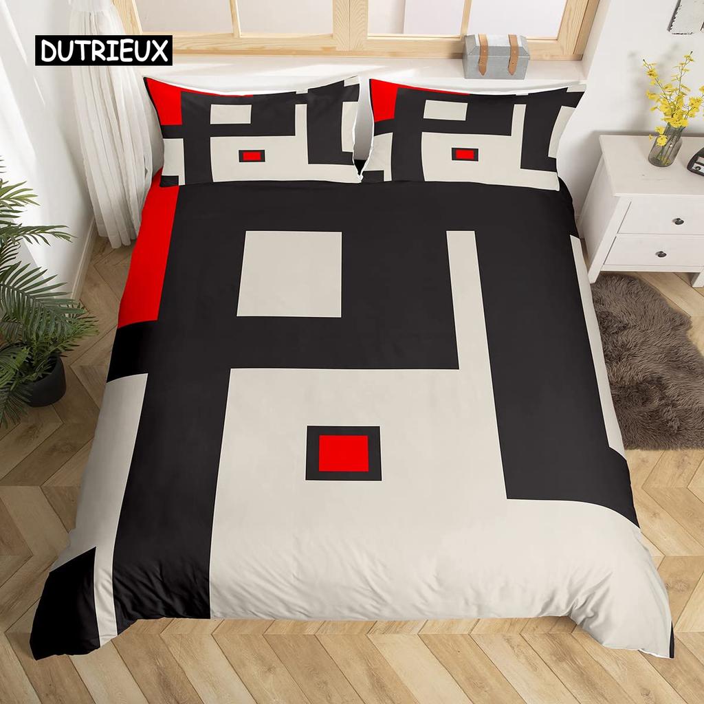 Povlečení s zebřím vzorem King size Abstraktní pruhy Zvířecí kůže Ložní sada Geometrické linie Moderní polyesterový povlak na přikrývku