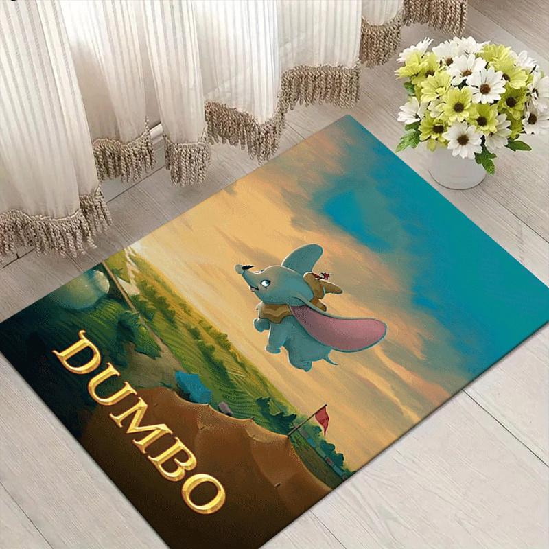 

1pc Dumbo Pattern Area Rug Soft Flannel Floor Mat for Living Room,Office,Bedroom and Carpet,Sofa Coffee Table Floor Mat 60cm by 90cm