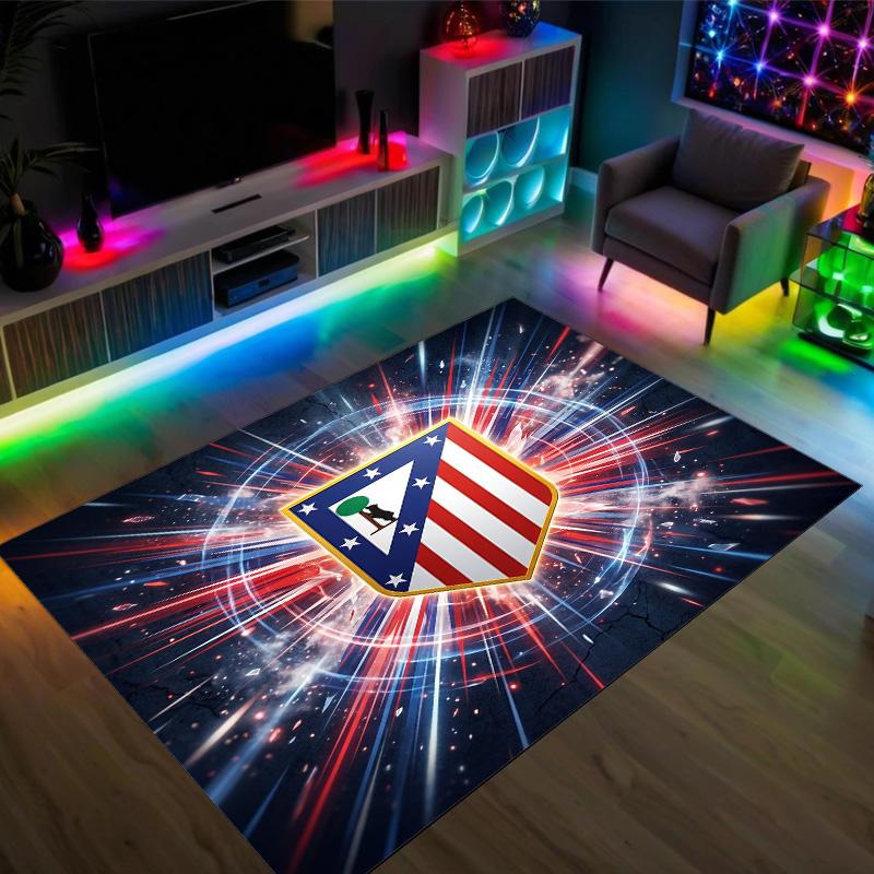 Design Atletico Madryt Kryształowy Aksamitny Dywan Przytulny Nie?Antypoślizgowy Dywan Wzorzysty Do Sypialni Salonu Przedpokoju