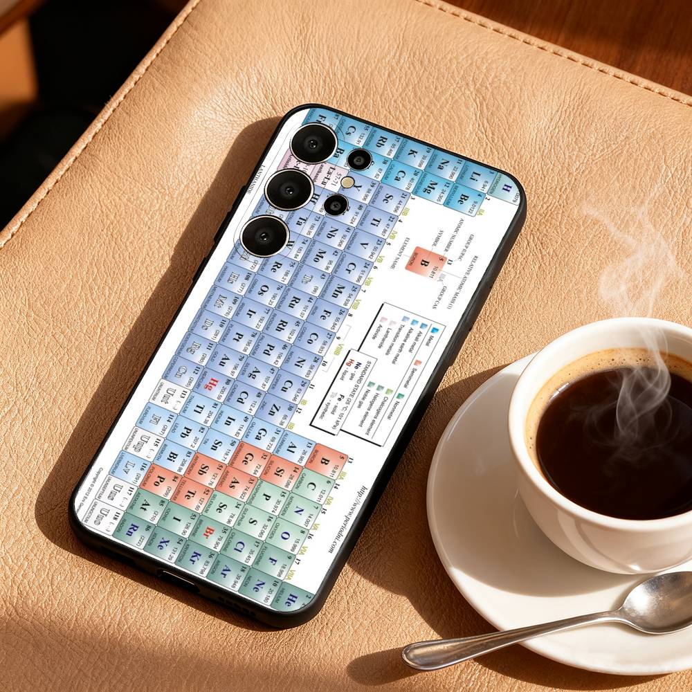 

P-Periodic T-Table Of Elements Phone Case For Samsung S26,S25,24,23,22,30,21,10,9,Ultra,Plus,Lite,Black Soft Case Samsung S22plus5G