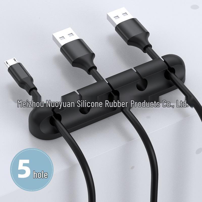 Silicone Cable Protector & Organizer: Self-adhesive Desktop & Car Clip Winder for Cables