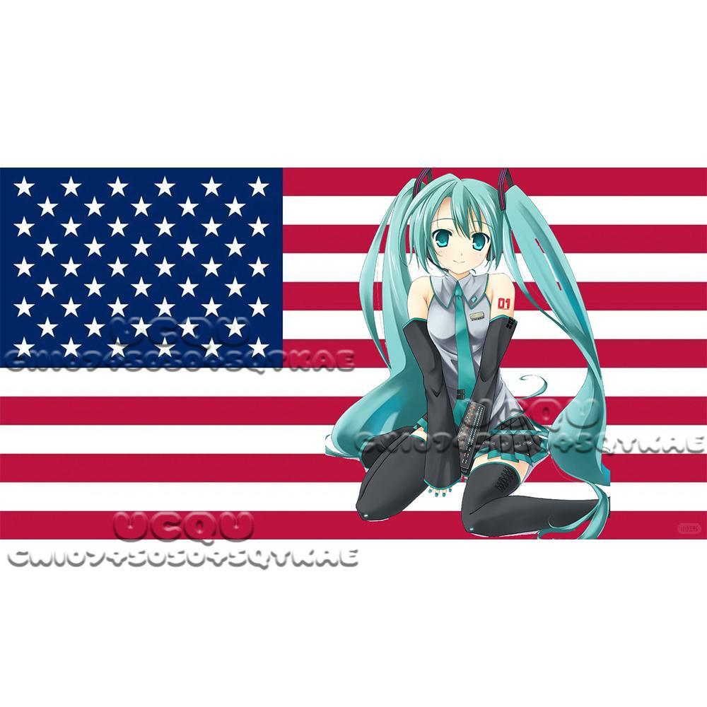American Flag Tapestry Hatsune Miku Anime Background Decoration Dormitory Bedhead Tapestry Living Room Sofa Background Cloth
