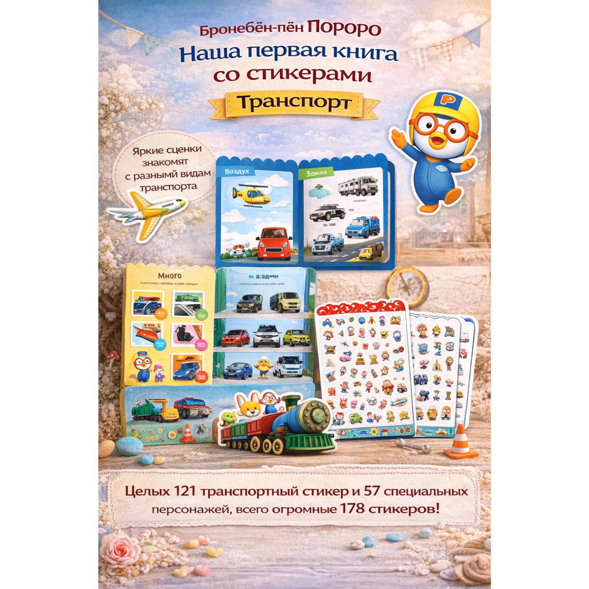ПОРОРО: Моя первая книга-игра с наклейками - Транспорт