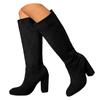 Women's Chunky Heel Boots Fashion Casual Suede Solid Color Round Toe Knee High Boots High Boot Socks for Women Cute