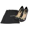 Excellent CHANEL pumps Camellia COCO Mark Rhinestone Wedge Sole black 37 G28002 Used