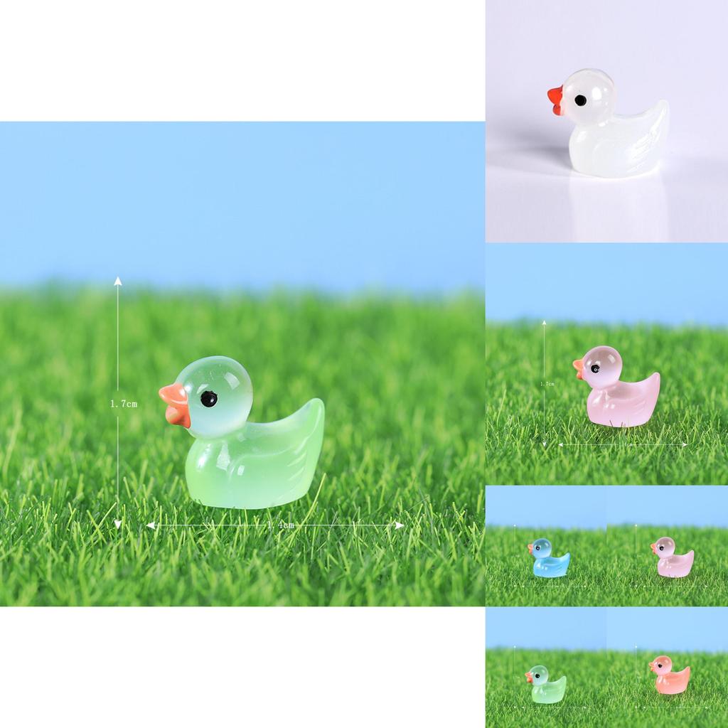 Adorable Glow-in-the-dark Resin Duck Figurine For Creative Decor Accessories