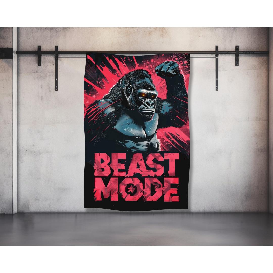 Gorilla Beast Mode Tapestry Gym Decor Motivational Wall Art Dorm Room Banner Fitness Tapestry Powerlifting Custom Tapestry 74x94cm(29x37in)